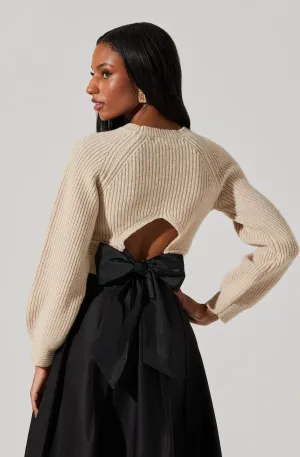 AST Eila Contrast Bow Back Sweater