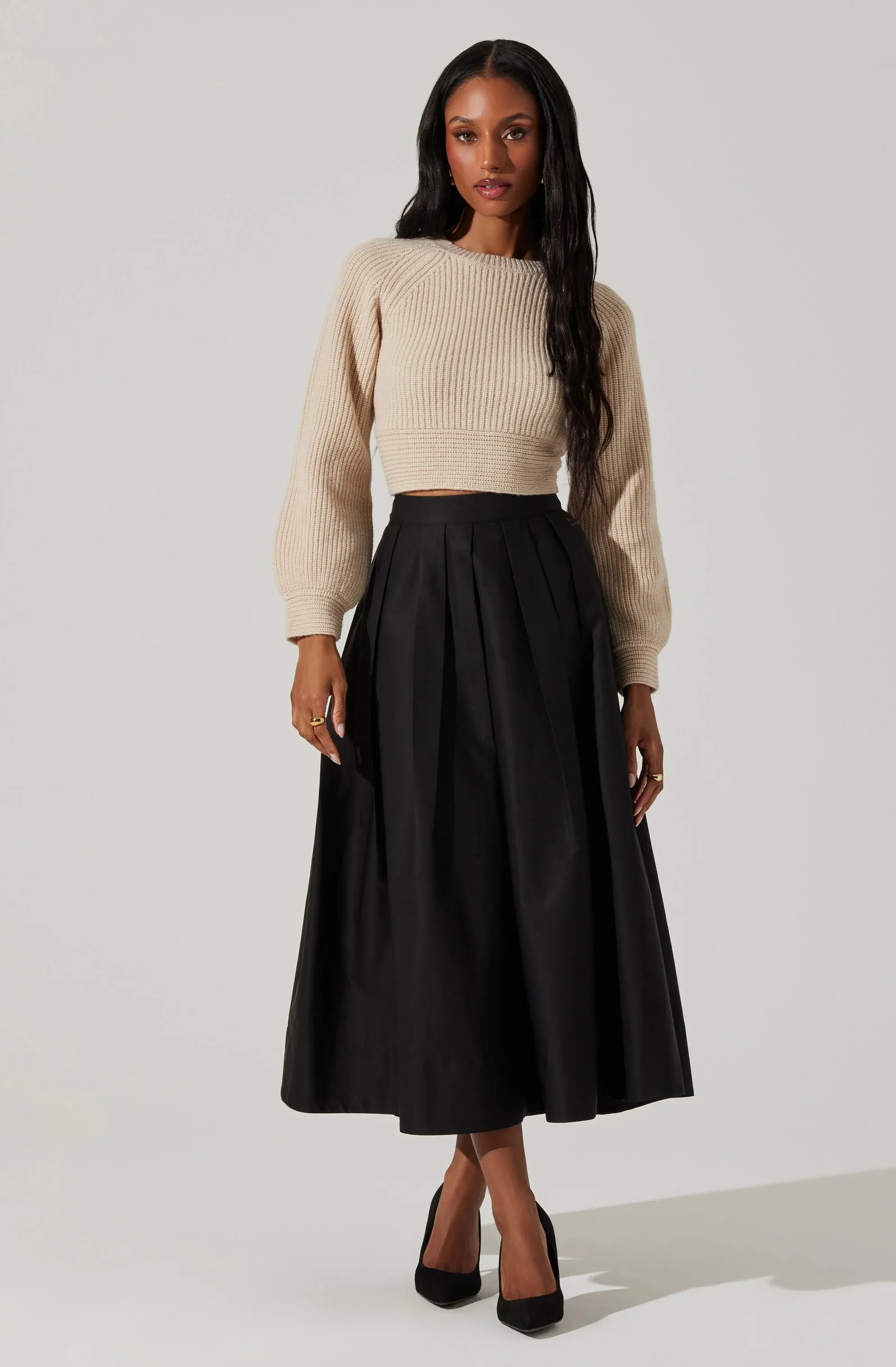 AST Eila Contrast Bow Back Sweater