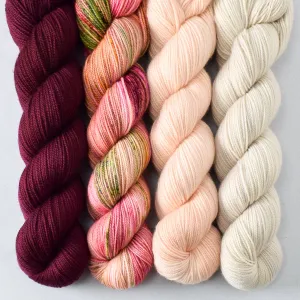 Bloodstone, Flower Boxes, Sea Dragon, and White Peppercorn - Yummy 2-Ply Quartet - Babette