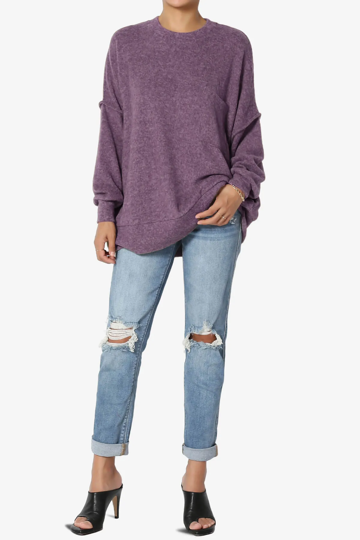 Breccan Blushed Knit Oversized Sweater PLUS