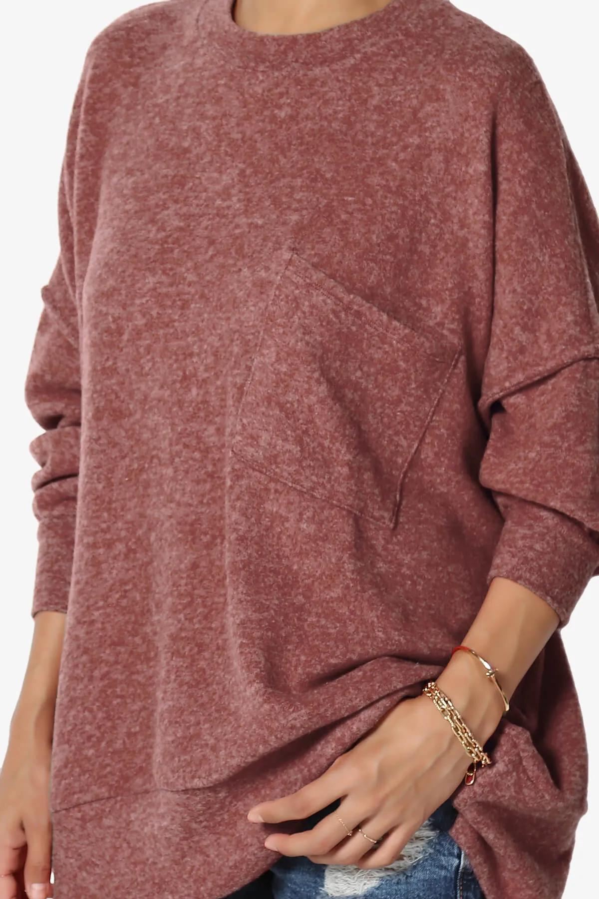 Breccan Blushed Knit Oversized Sweater PLUS