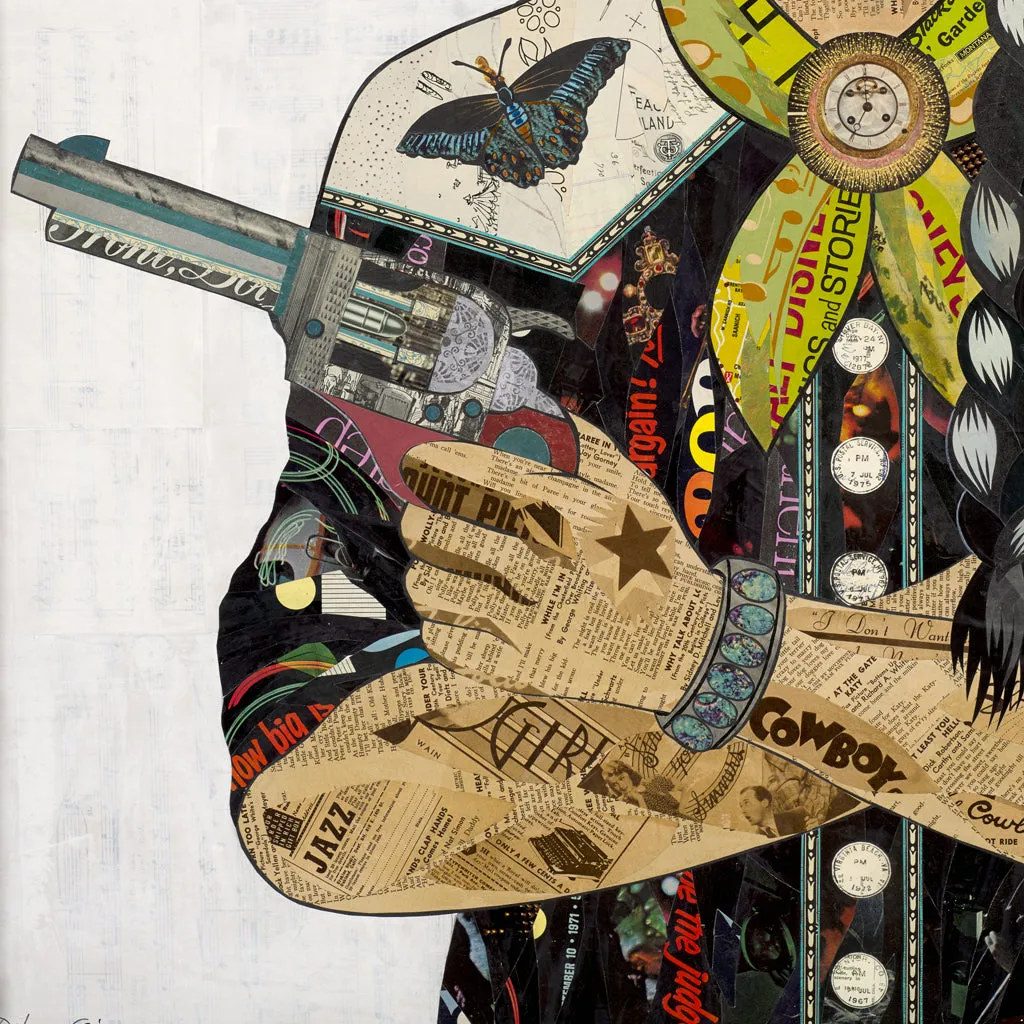 CANYON CREEK ANGEL (BANDANA) original paper collage