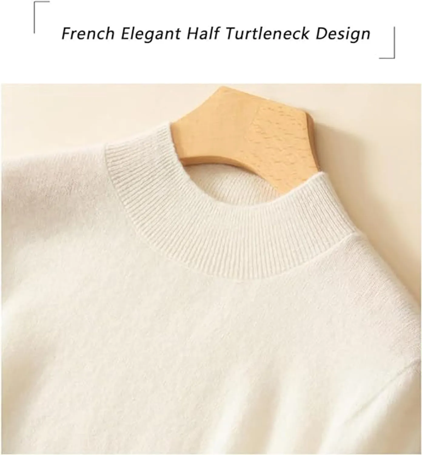 Cashmere Sweaters for Women,100% Cashmere Long Sleeve Crew Neck Soft Warm Pullover Knit Jumpers (Beige,X-Large)