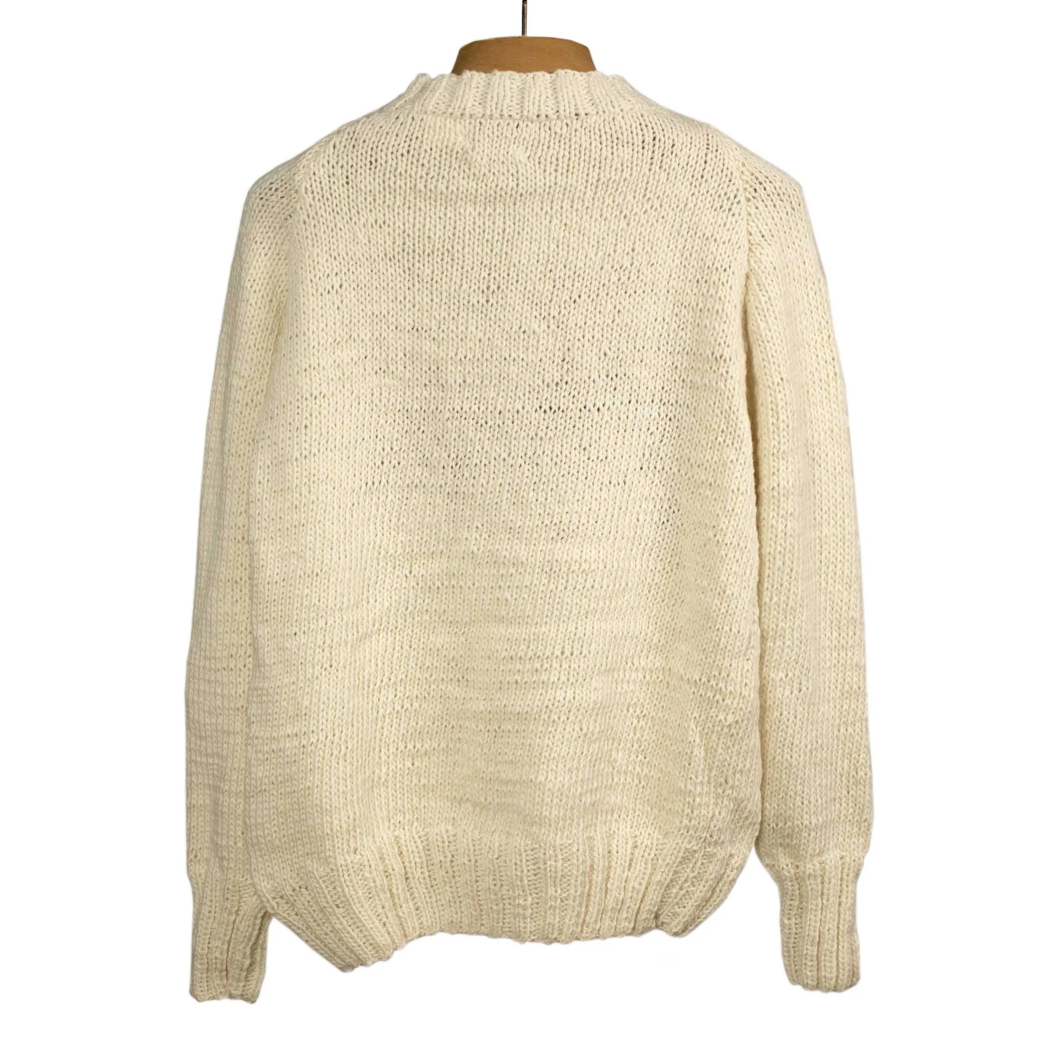 Chamula handknit American flag sweater in ivory merino wool (restock)