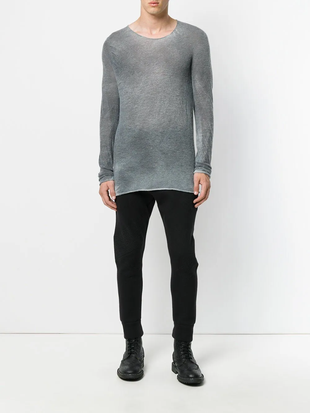 Collarless Top Black