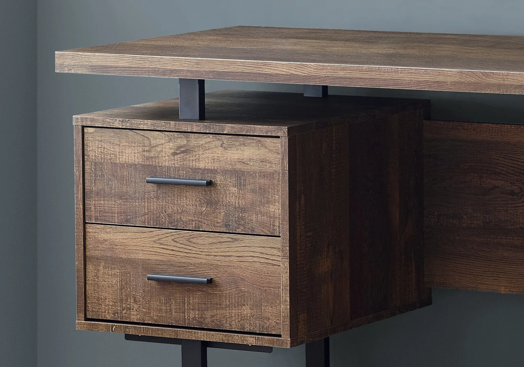 Computer Desk - 60"L / Brown Reclaimed Wood / Black Metal