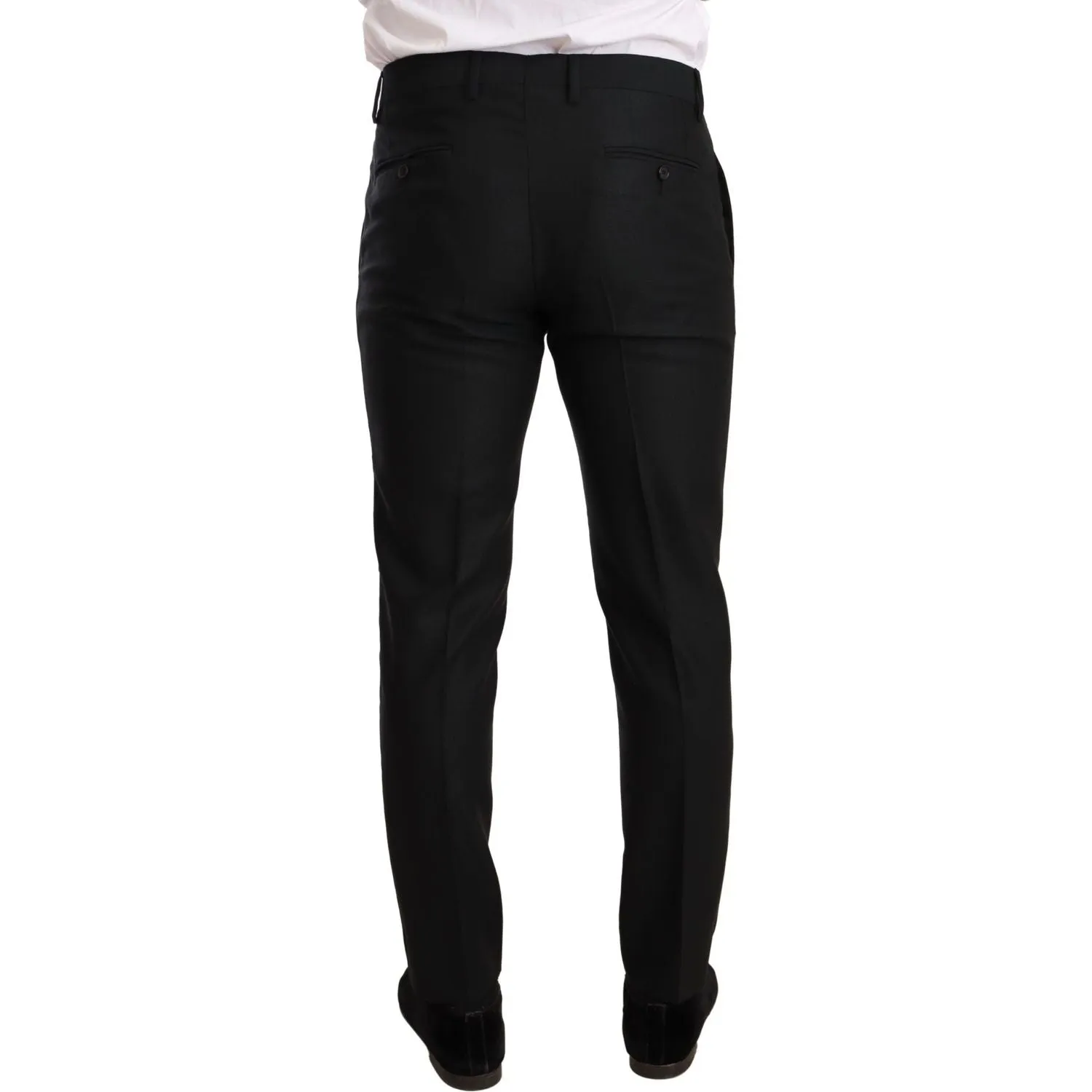 Dolce & Gabbana Sleek Black Virgin Wool Martini Suit