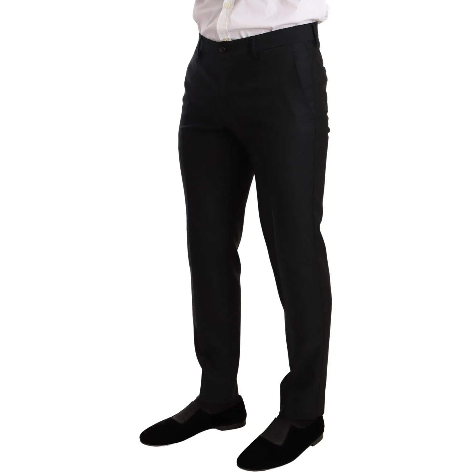 Dolce & Gabbana Sleek Black Virgin Wool Martini Suit