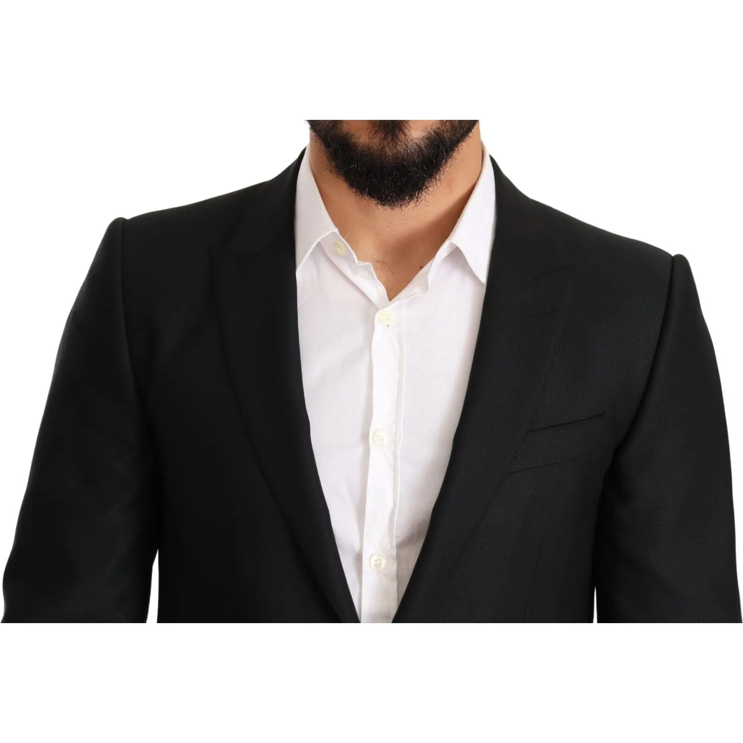 Dolce & Gabbana Sleek Black Virgin Wool Martini Suit