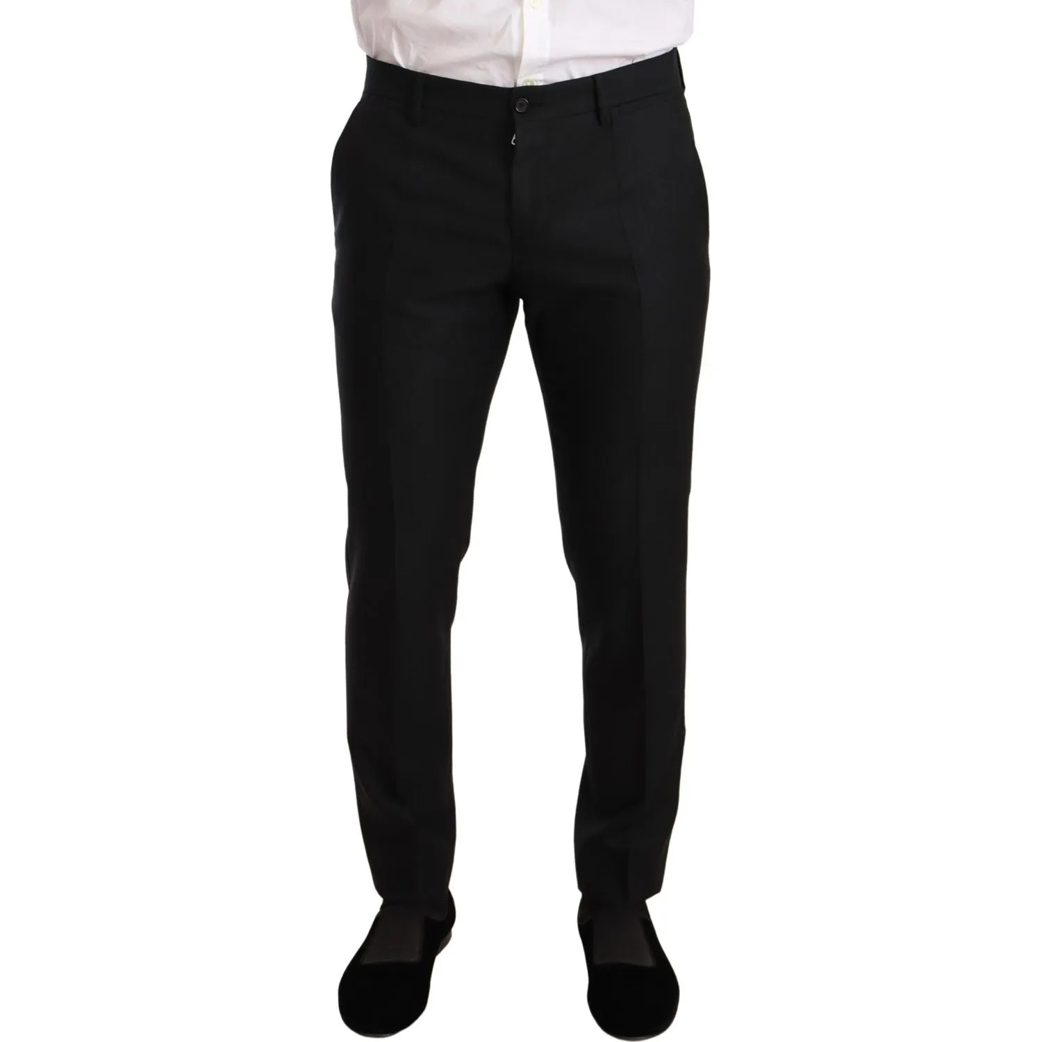 Dolce & Gabbana Sleek Black Virgin Wool Martini Suit