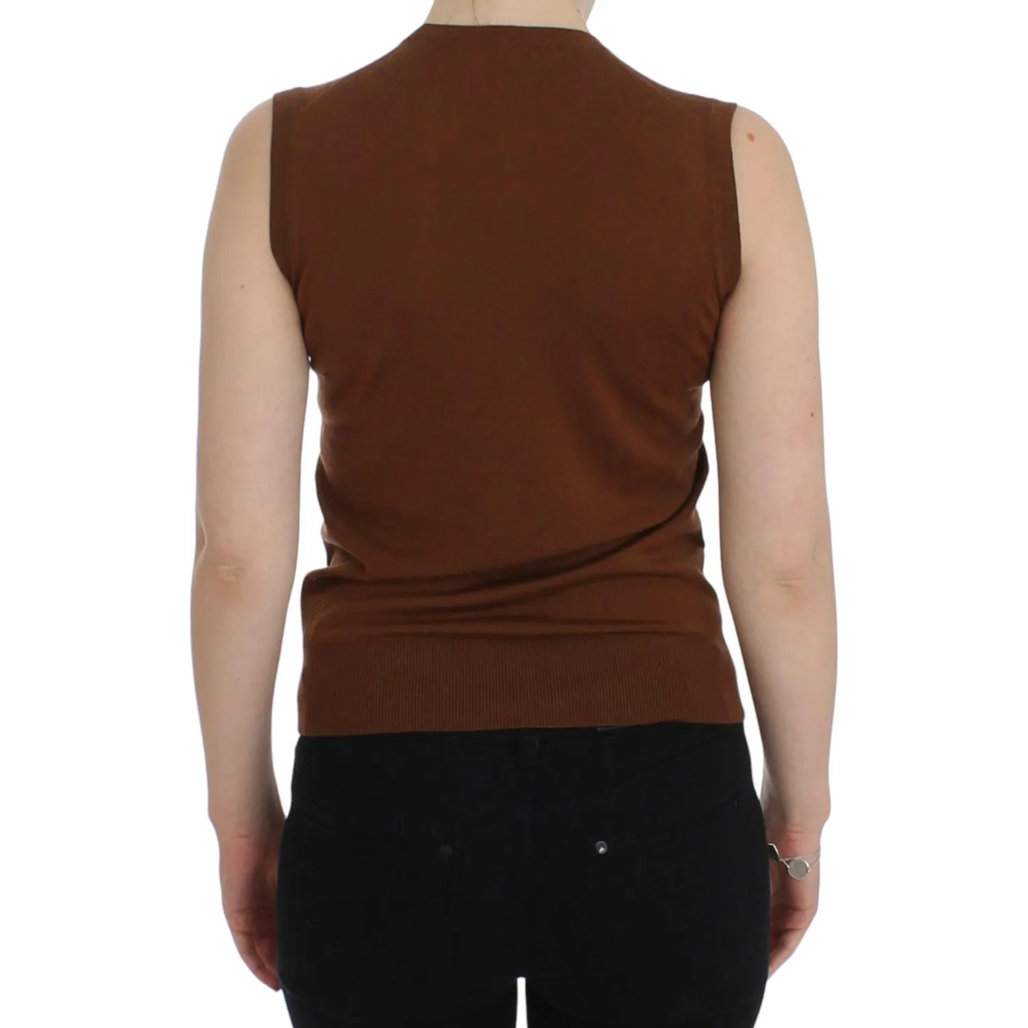 Dolce & Gabbana Timeless Wool and Lace Sleeveless Vest