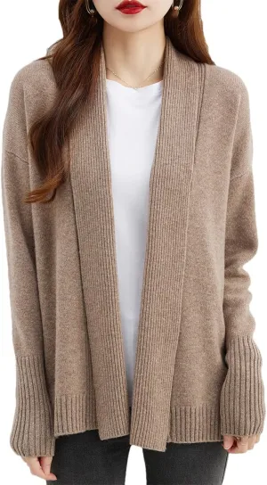 Dvbfufv Women's Merino Wool Cardigans Sweater Women's Fall Winter Fashion Warm Long Sleeve Knitted Cardigan Sweater