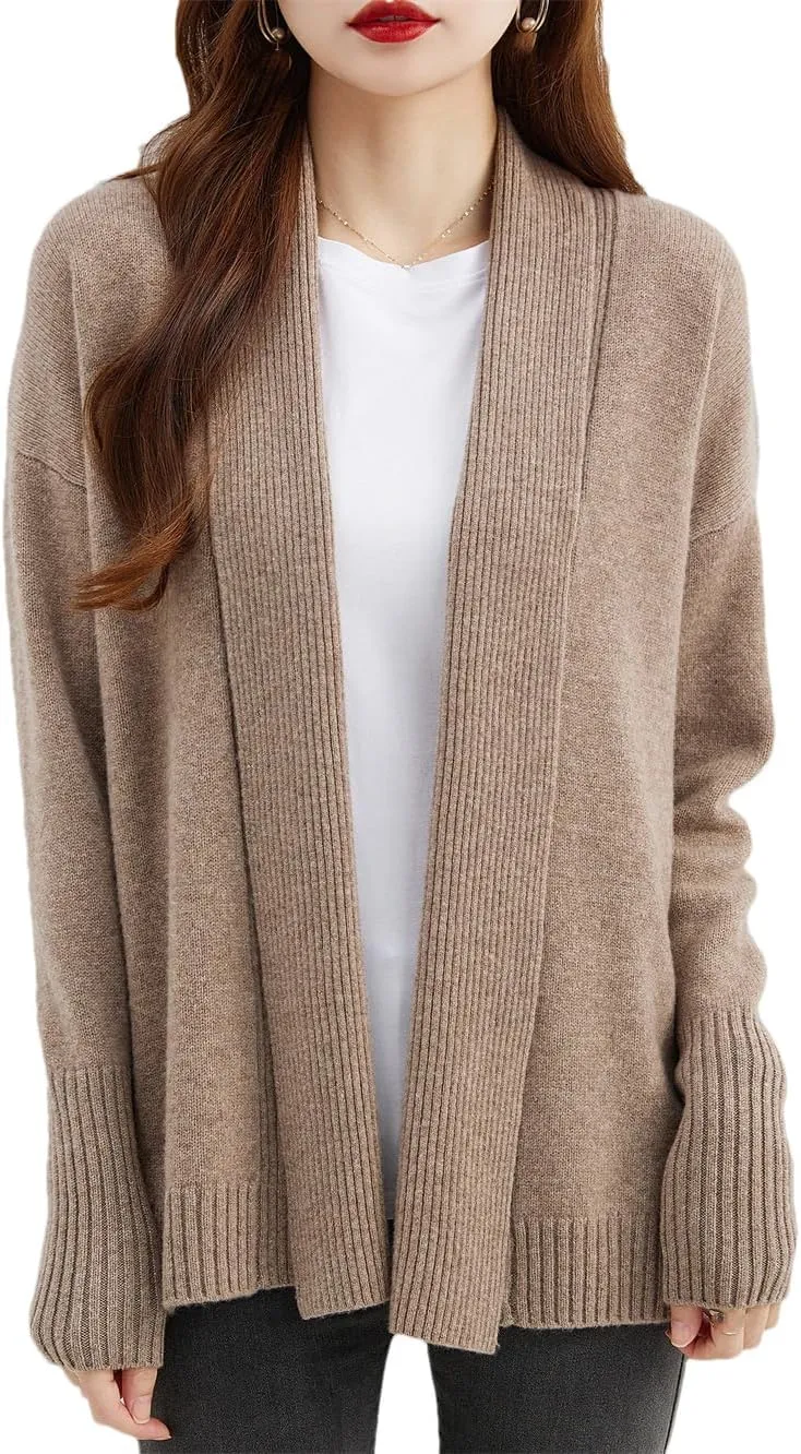 Dvbfufv Women's Merino Wool Cardigans Sweater Women's Fall Winter Fashion Warm Long Sleeve Knitted Cardigan Sweater