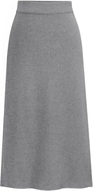 ebossy Women's Winter Warm High Waist Side Slit Wool Blend Long Skirts Rib Knit Stretchy Bodycon Pencil Skirt