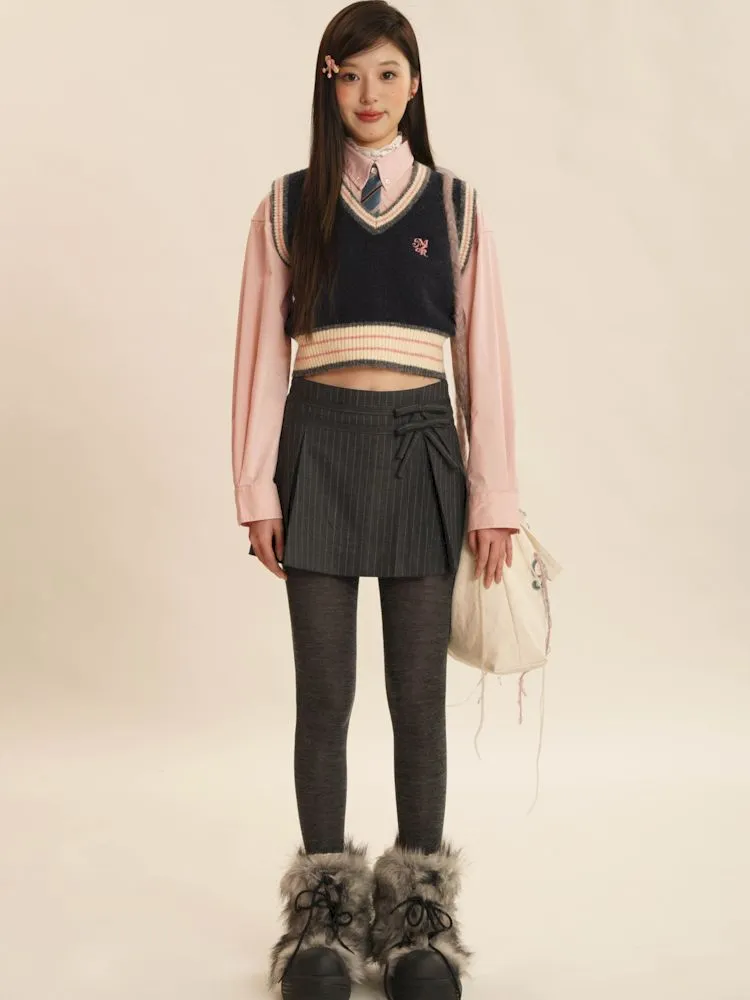 Embroidery V-Neck Sleeveless Sweater Knit Vest【s0000005999】