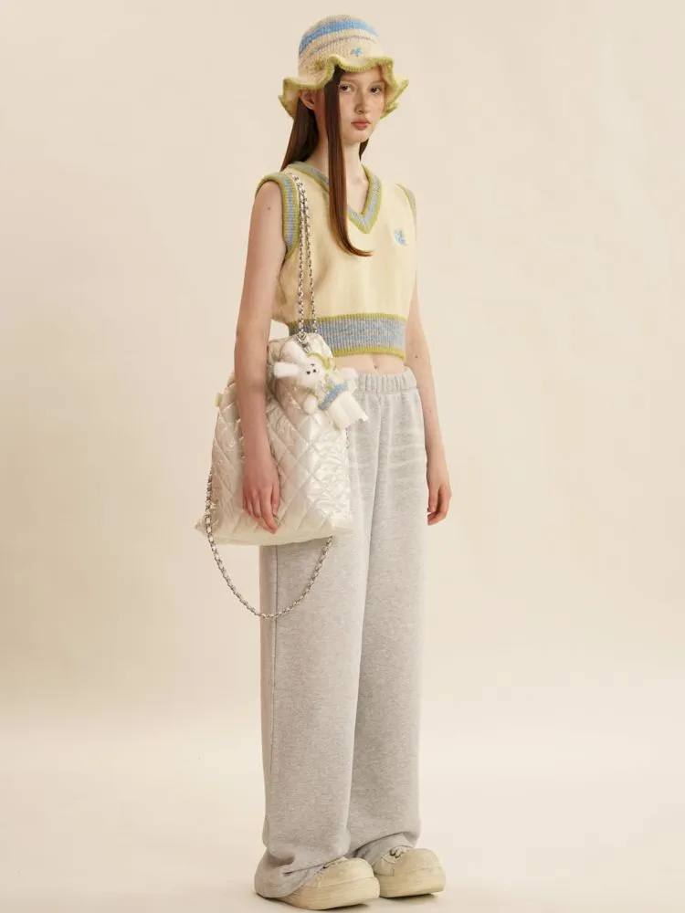 Embroidery V-Neck Sleeveless Sweater Knit Vest【s0000005999】