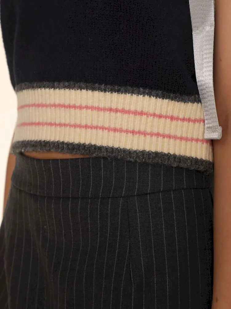 Embroidery V-Neck Sleeveless Sweater Knit Vest【s0000005999】