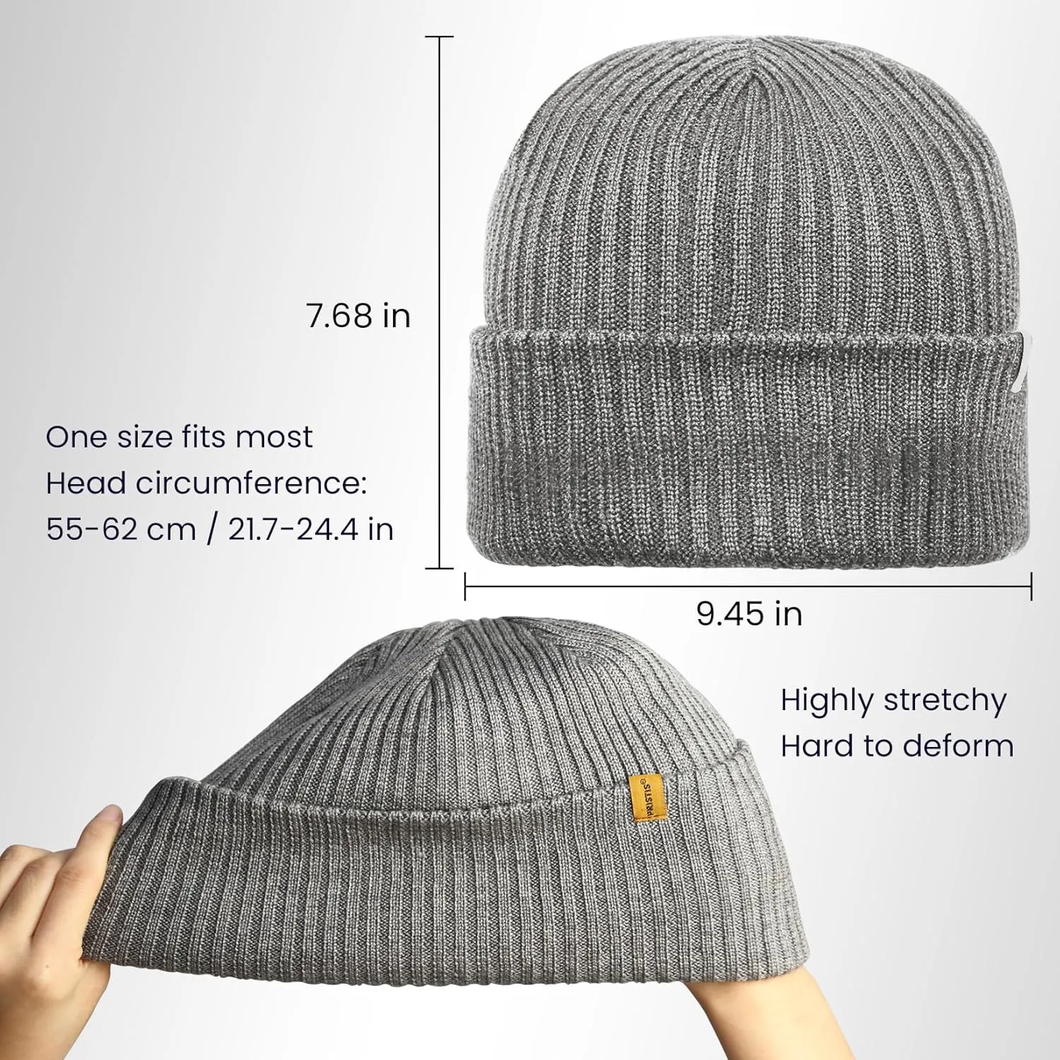 Fishing Winter Beanie Hat, Unisex Warm Soft Skull Cap, Cozy Watch Hat with Thick Lining & Double-Layer Tight Kniting