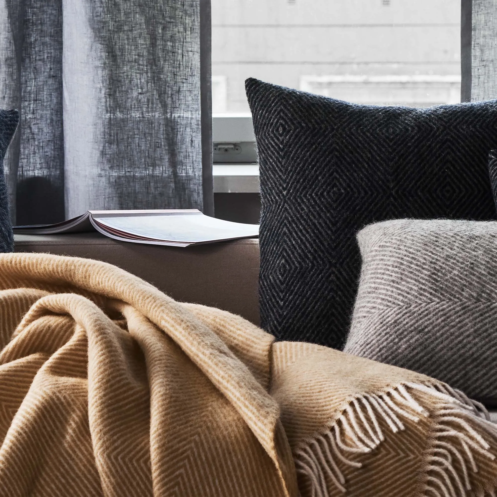 Gotland Blanket [Mustard & Cream]