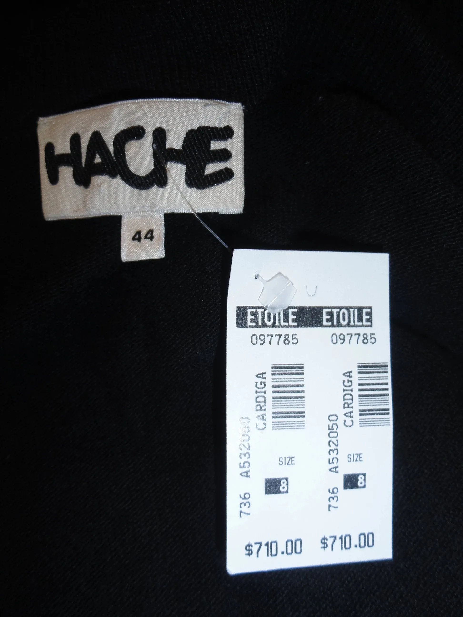 Hache Long Sweater Black Size 8 NWT SKU 000036
