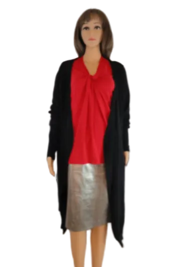 Hache Long Sweater Black Size 8 NWT SKU 000036