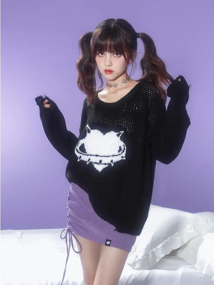 Heart Planet Jacquard Pullover Sweater【s0000003844】