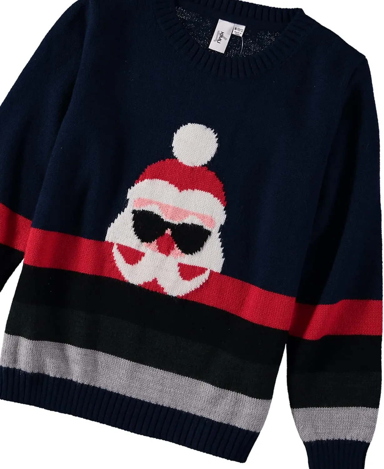 KIMU Boys' Long Sleeve Knit Pullover Christmas Sweater Crewneck Holiday Sweater Shirt