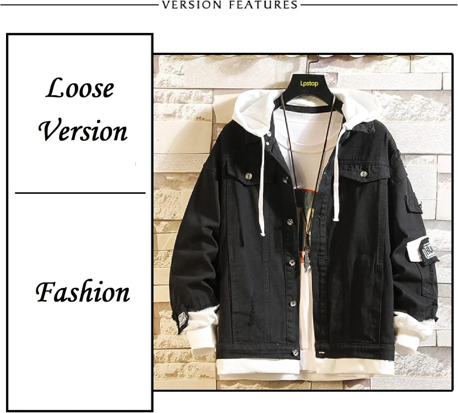 Lpstop Red Rose Flower Print Denim Jacket Graphic Hoodie Y2K Lightweight Jacket for Teen Adult