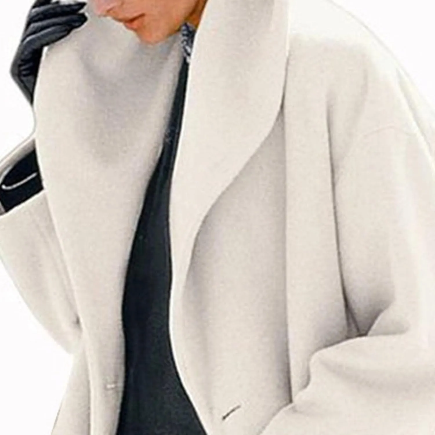 Maiyifu-GJ Womens Wool Blend Coat Single Breasted Trench Jackets with Hood Winter Casual Shawl Collar Overcoat Outerwear