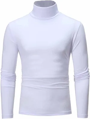 Men's Knitted Pullover Sweater Casual Turtleneck Slim Fit Basic Tops Long Sleeve Soft Plain Sweaters Winter Clothes