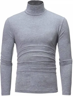 Men's Knitted Pullover Sweater Casual Turtleneck Slim Fit Basic Tops Long Sleeve Soft Plain Sweaters Winter Clothes