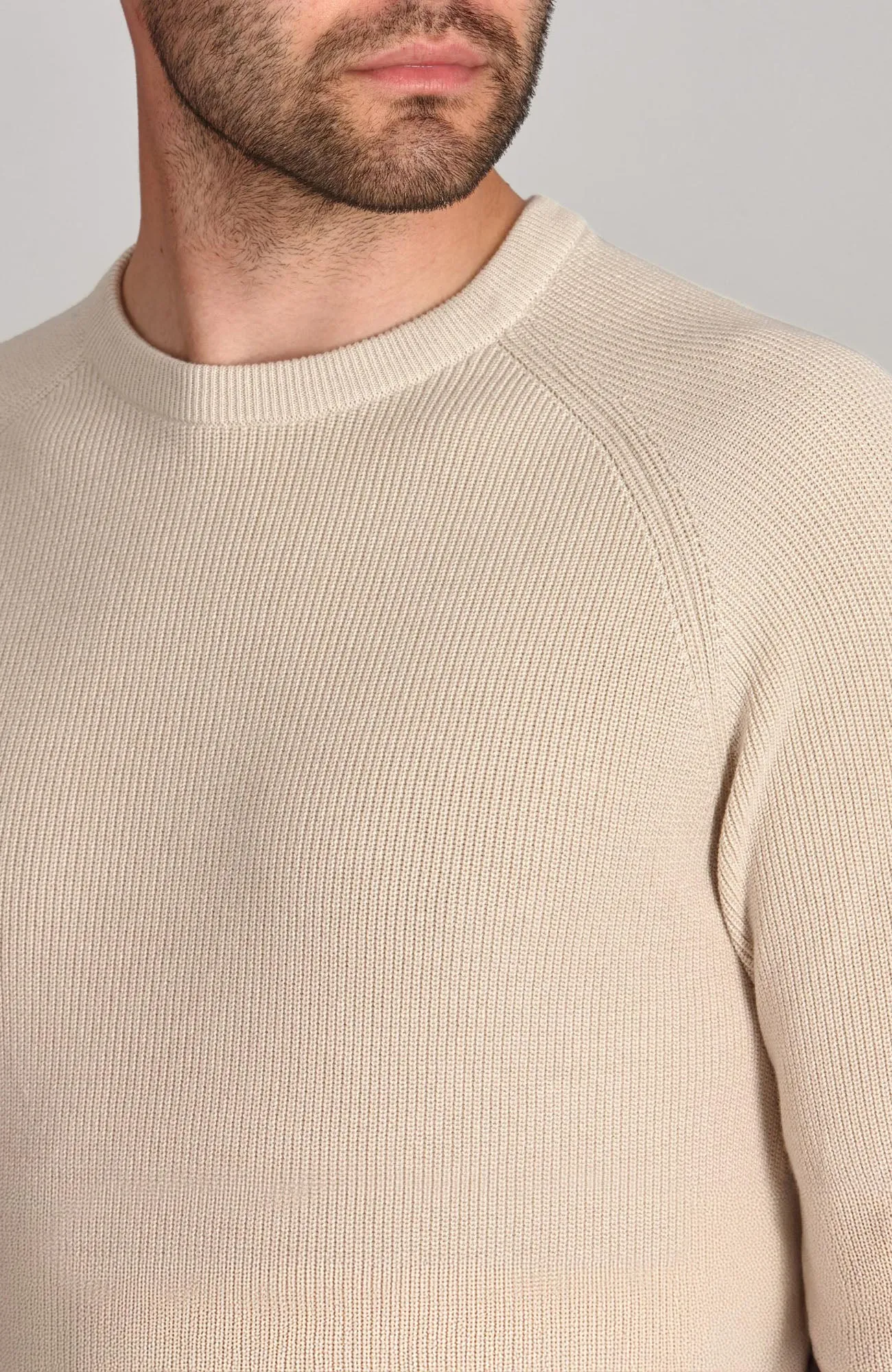 Mens Lightweight Cotton Fisherman Rib Jumper