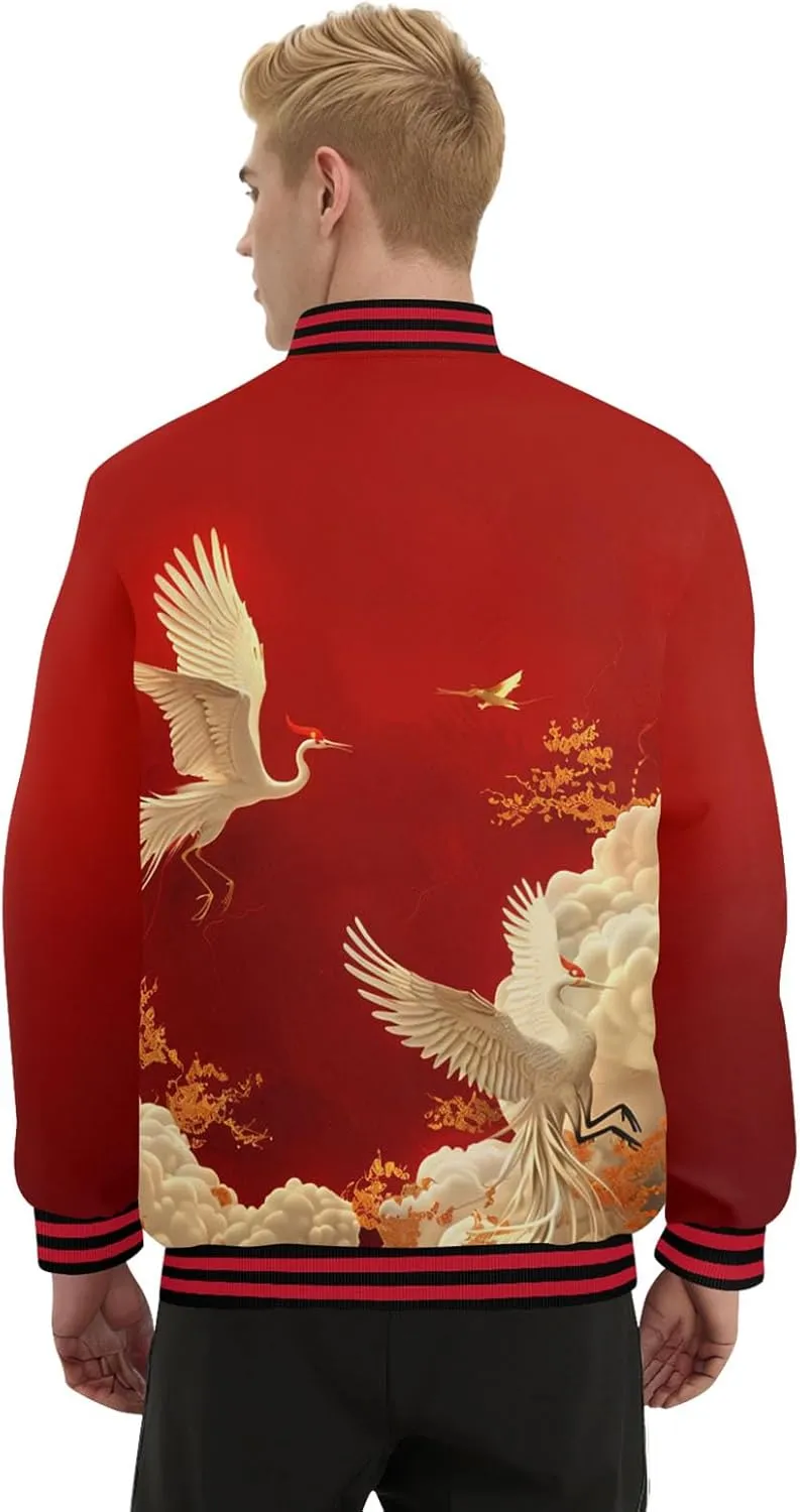 Mens Varsity Jacket Vintage Baseball Bomber Jackets Casual Coats 2025 New Year Fashion Jacket