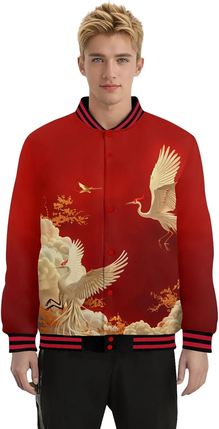 Mens Varsity Jacket Vintage Baseball Bomber Jackets Casual Coats 2025 New Year Fashion Jacket