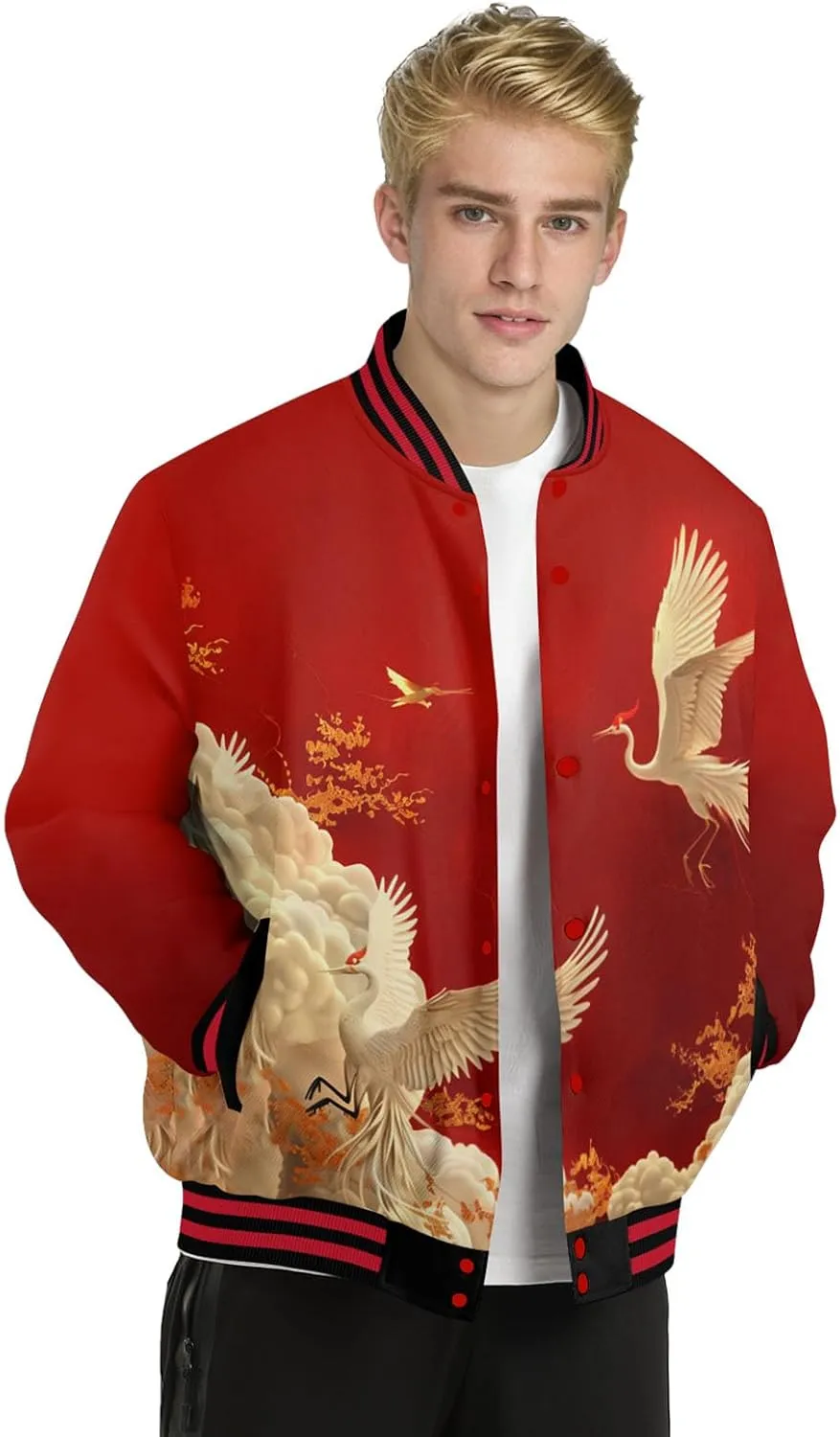 Mens Varsity Jacket Vintage Baseball Bomber Jackets Casual Coats 2025 New Year Fashion Jacket