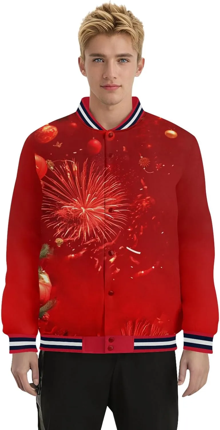 Mens Varsity Jacket Vintage Baseball Bomber Jackets Casual Coats 2025 New Year Fashion Jacket