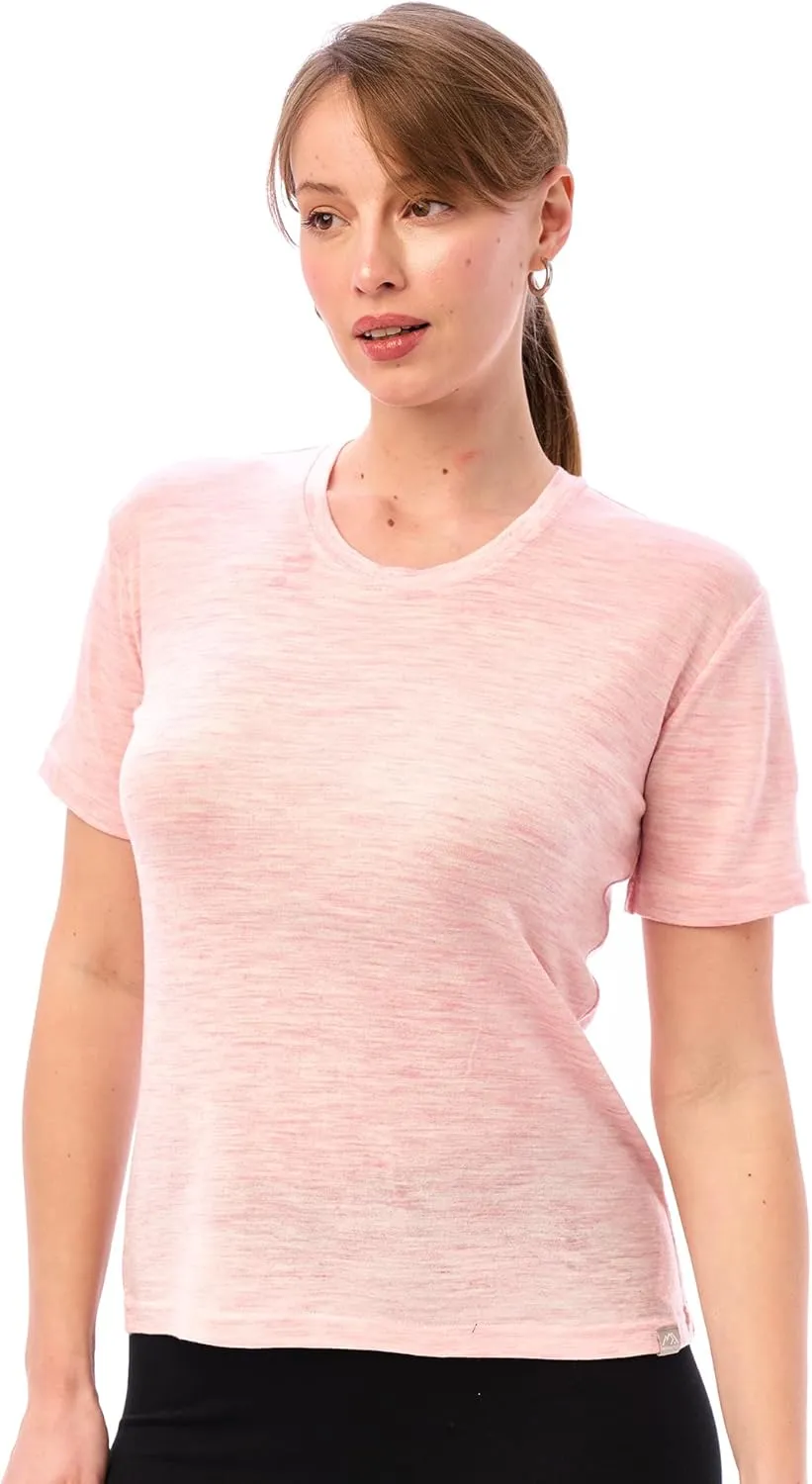 Merino.tech Merino Wool Shirt Women - 100% Merino Wool Base Layer Women Short Sleeve Tee