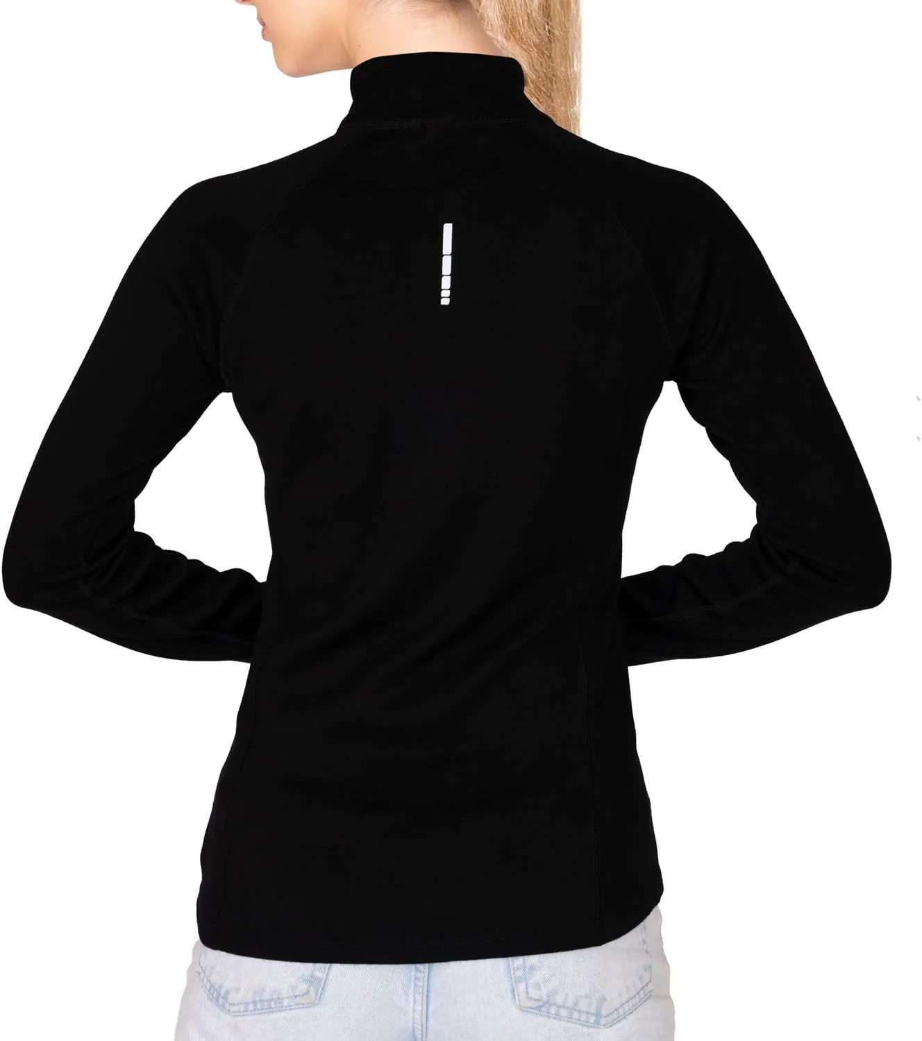 MERIWOOL Womens Half Zip Base Layer Top 400g Heavyweight Merino Wool Sweater