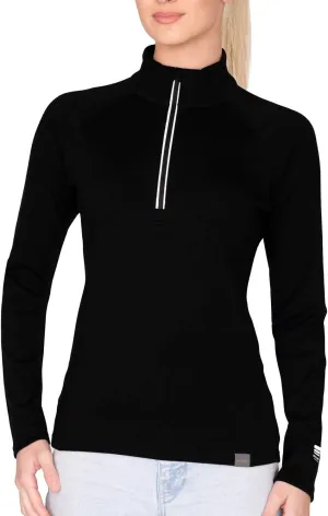 MERIWOOL Womens Half Zip Base Layer Top 400g Heavyweight Merino Wool Sweater