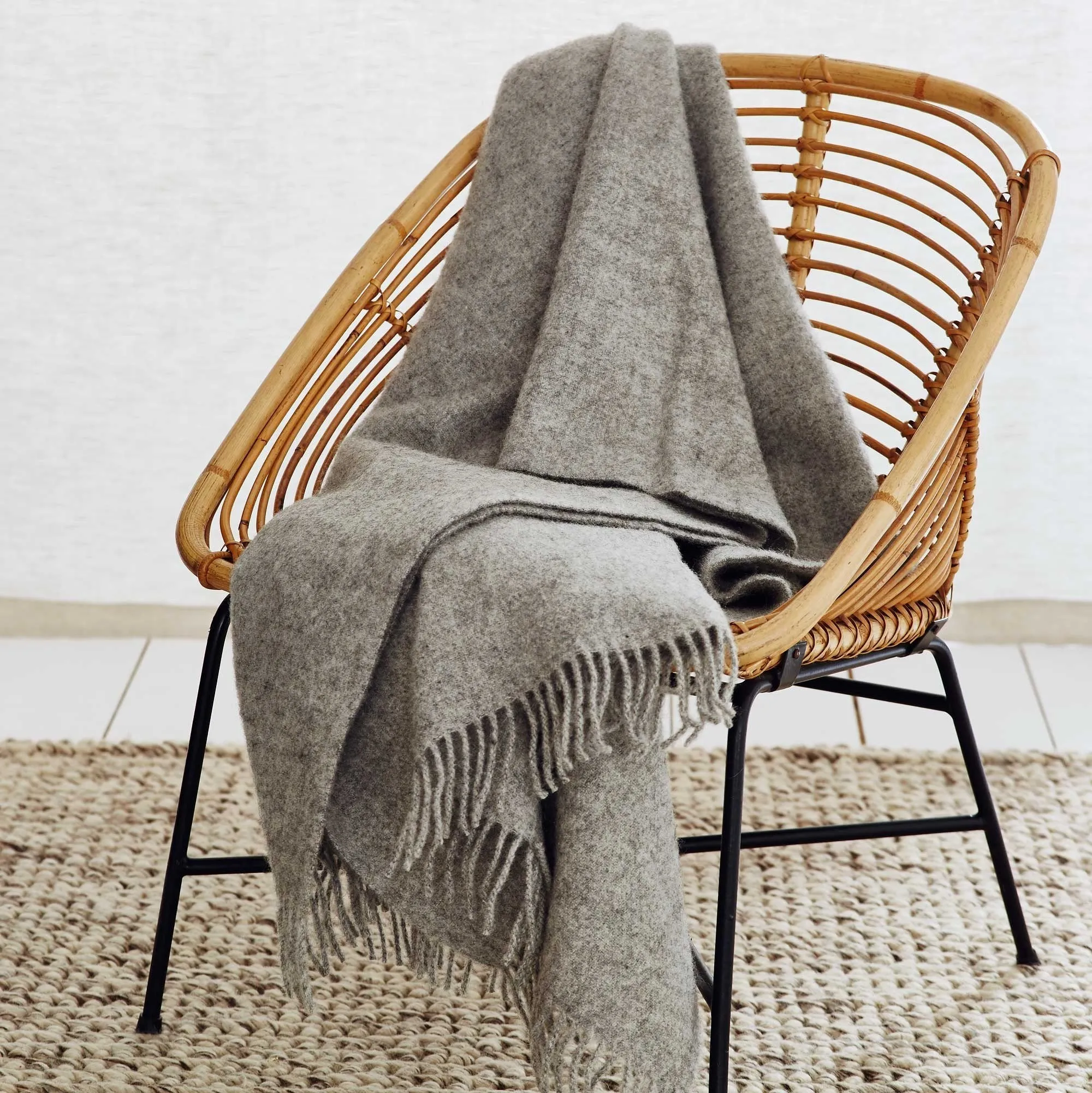 Miramar Wool Blanket [Light grey]