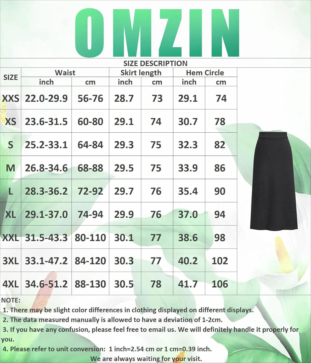 OMZIN Women's Winter High Waist Slim Knitted Thick Wool Hip Skirt Mid-Length Short Skirt