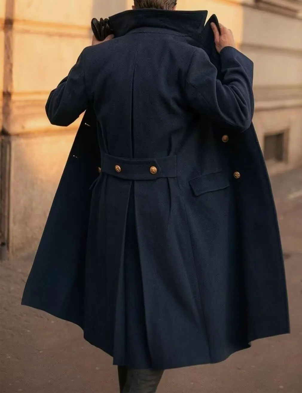 ONAXTDA Mens Wool Blend Trench Coat Slim Fit Double Breasted Long Pea Coat Notch Lapel Winter Warm Overcoat