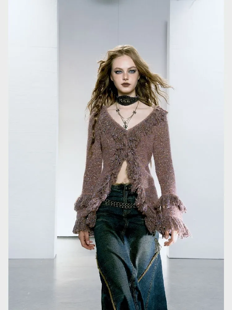 Purple Fringe Sweater【s0000005152】