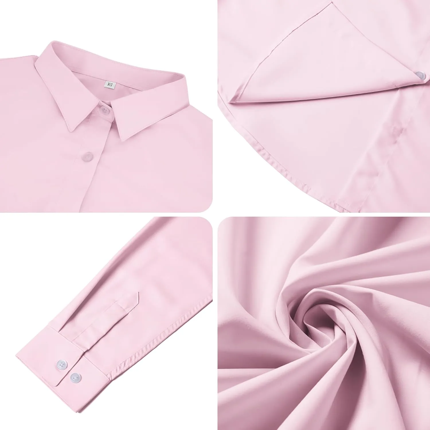 Ruisin Super Soft Wrinkle Free Button Down Shirts for Women Solid Long Sleeve Striped Formal Work Dress Blouses Tops