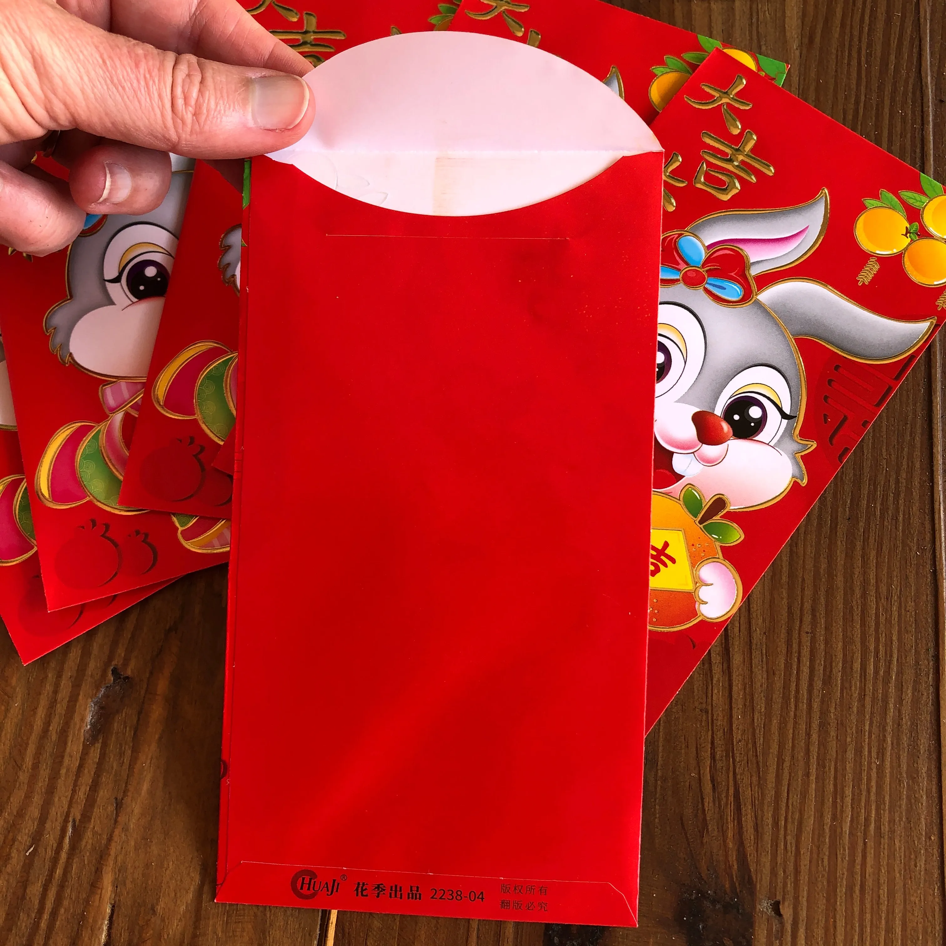 SALE - Grey Rabbit - Red Money Envelopes (6 pack)
