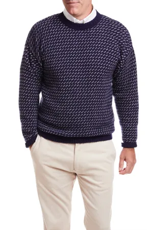 Shetland Crewneck Sweater Brushed Birdseye Navy