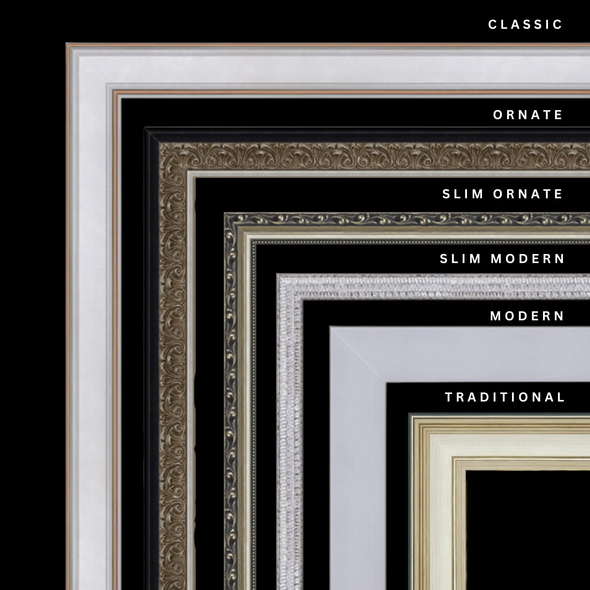 Silver 36x12 Picture Frame Ornate Traditional Classic Antique