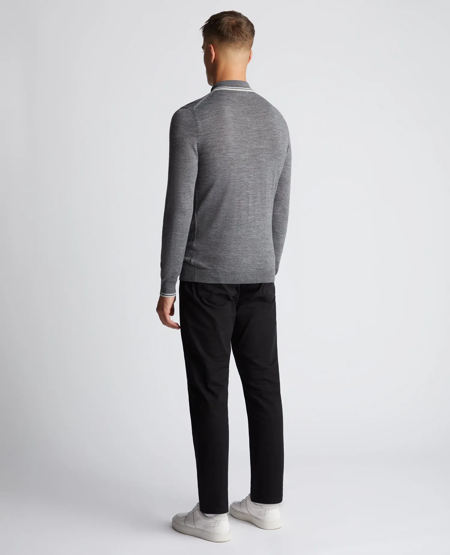 Slim Fit Merino Wool Knitted Polo