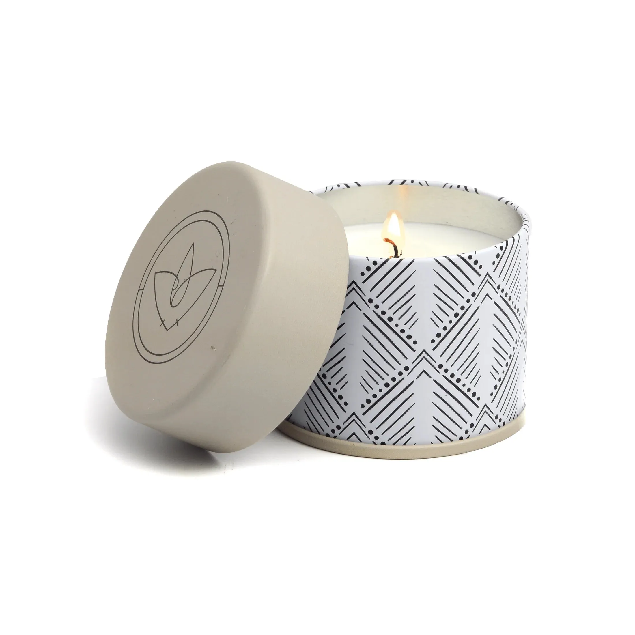 terrace 5oz patterned tin candle - various styles