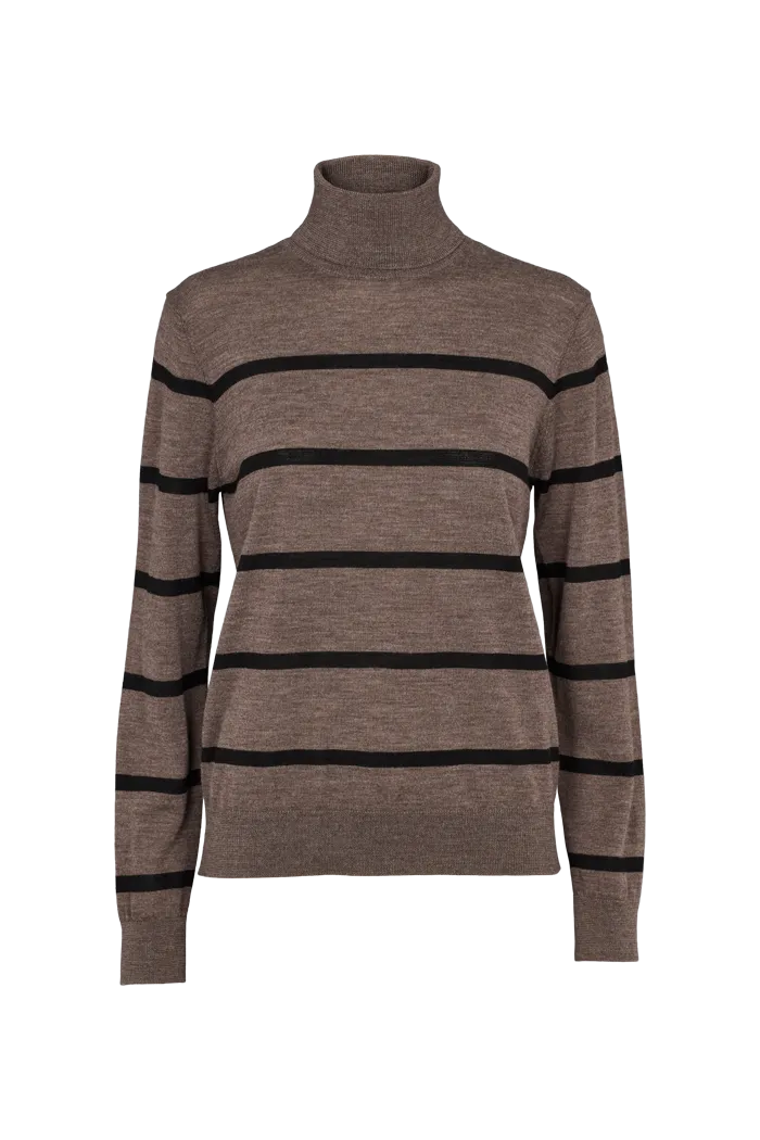 Vera Roll Neck - Brown Melange / Black